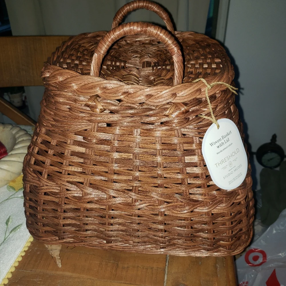 Studio Mcgee Threshold Rattan Basket Square Dark Brown Target 2025